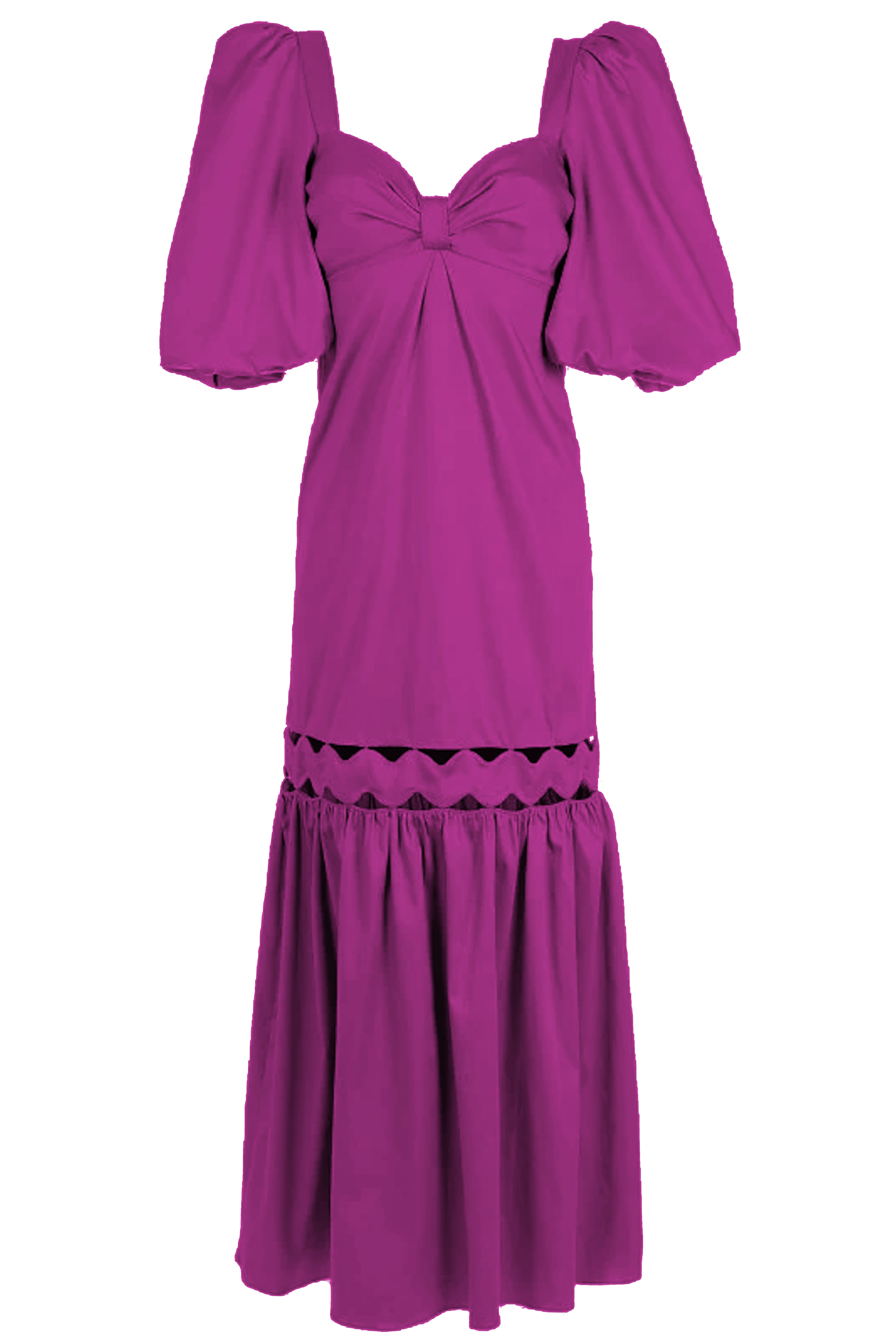 Moves Fuchsia Puff-Sleeved Long Dress Product