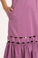 Moves Lilac Puff-Sleeved Long Dress Detail