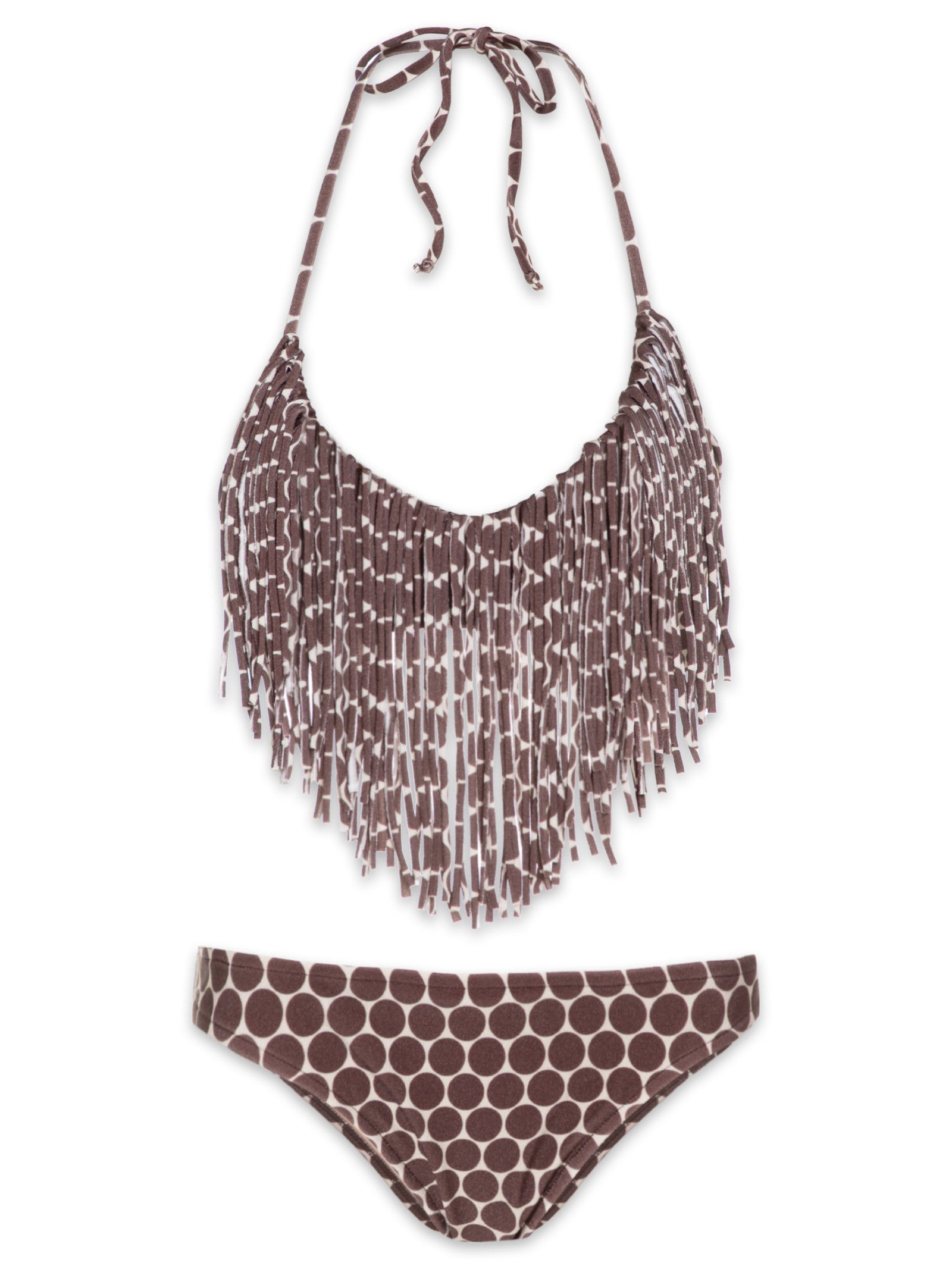 New Pois Brown Fringe Halterneck Bikini Product