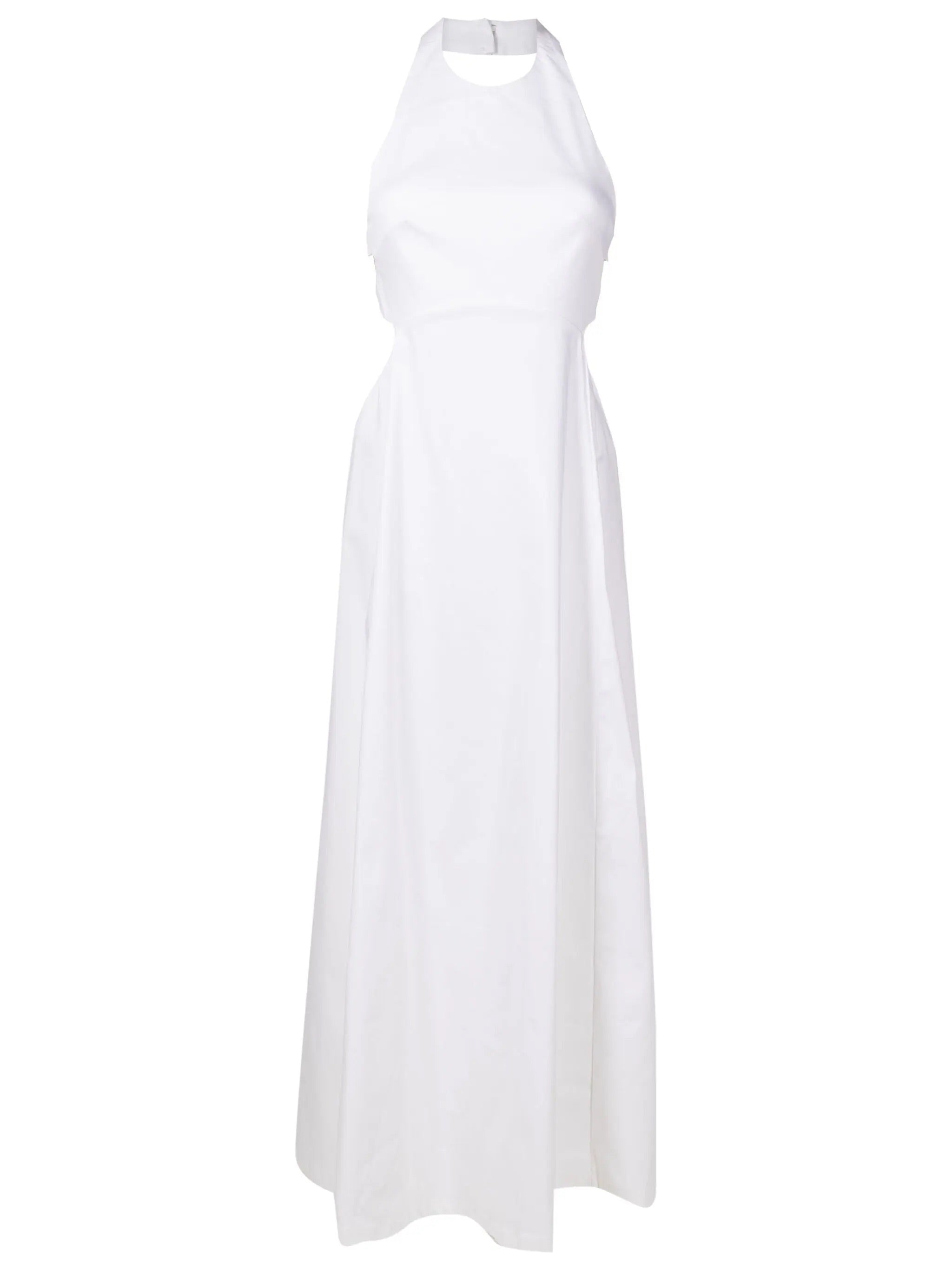 Off White Solid Cotton Long Dress Product