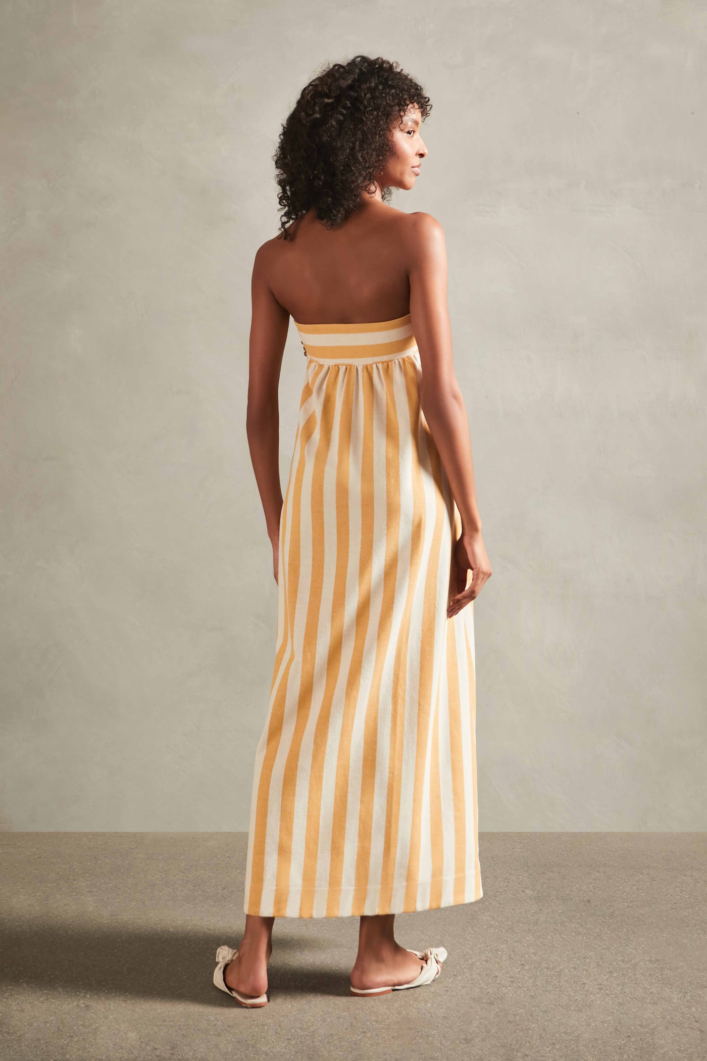 Striped Strapless A-line Dress