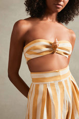 Riviera Striped Strapless Top Close Up