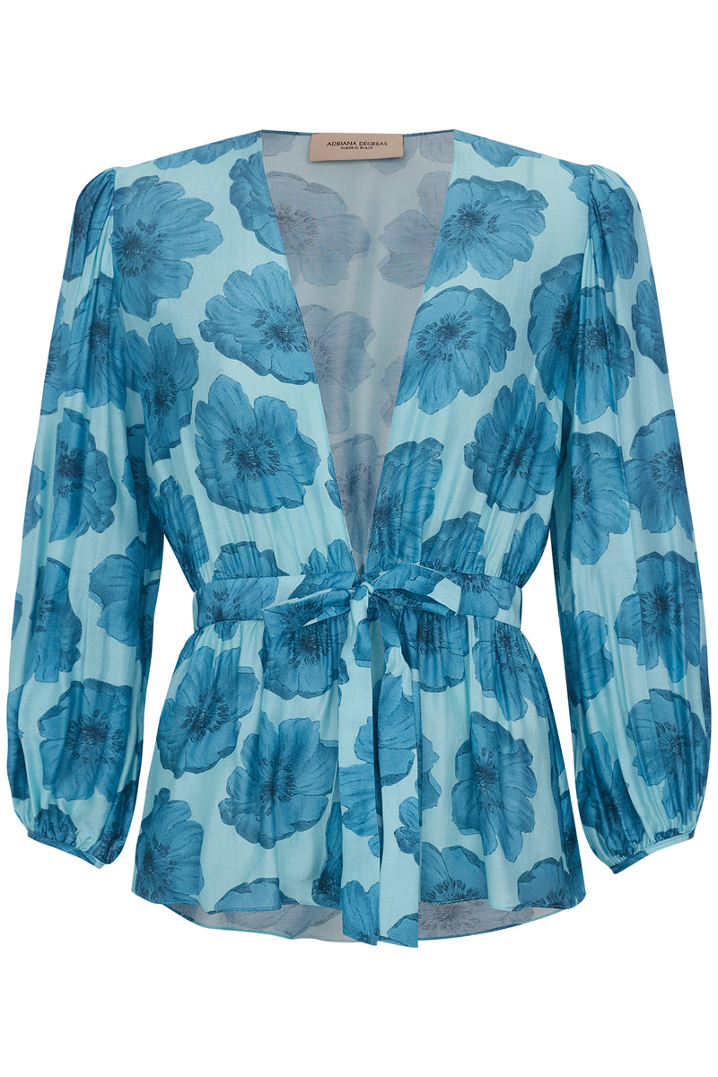 Floral Classic Shirt With Voluminous Sleeves