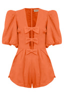 Fantasy Solid Playsuit with Bows