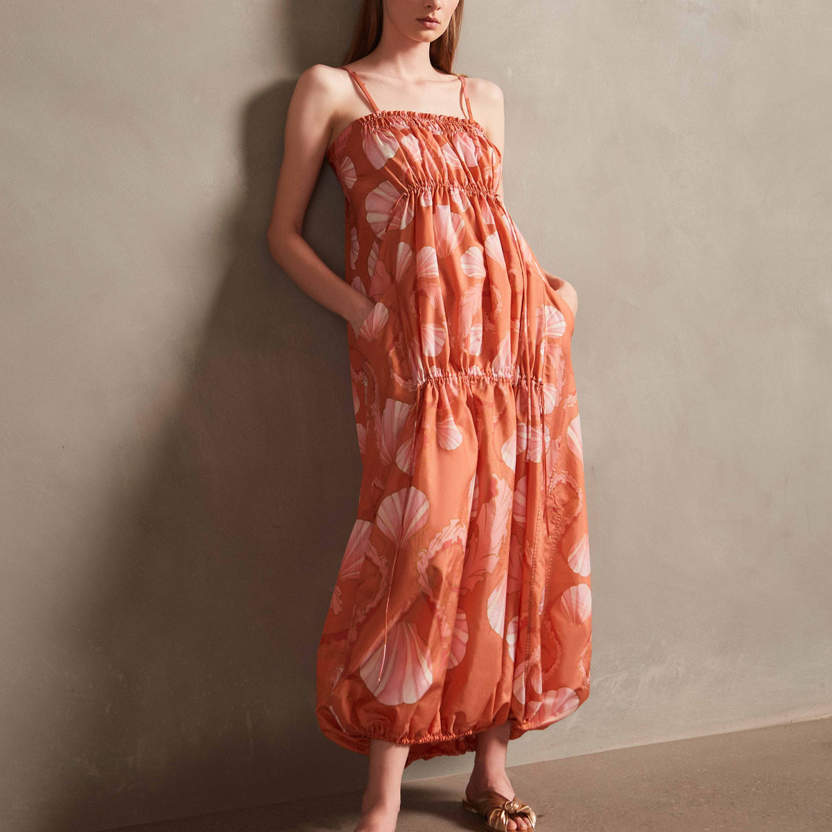 Women's Seashell Frilled Long Dress