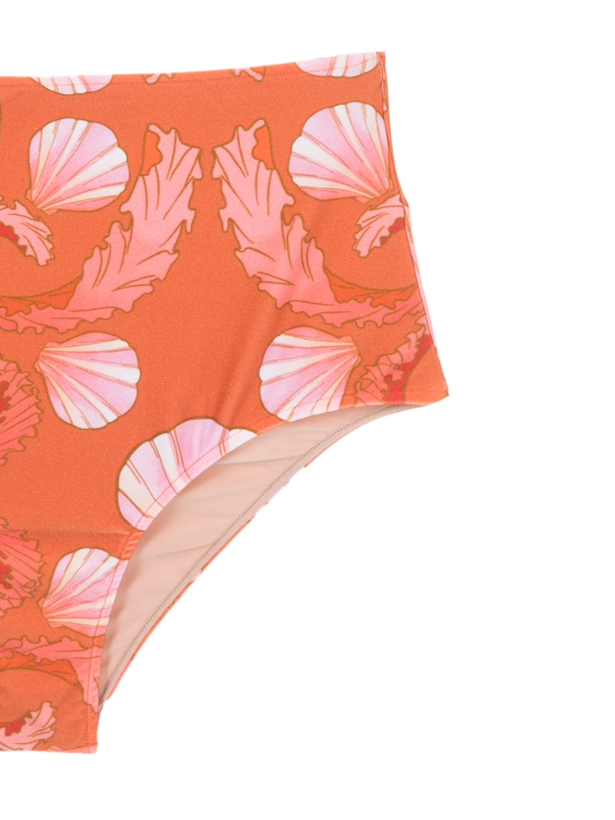 Seashell Paprika High-Waisted Bikini Product Bottom Detail