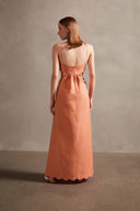 Seashell Solid Cut-Out Long Dress Back