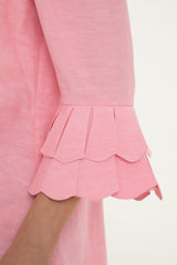Solid Carre Vintage Pink Puff-Sleeved Shirt Detail