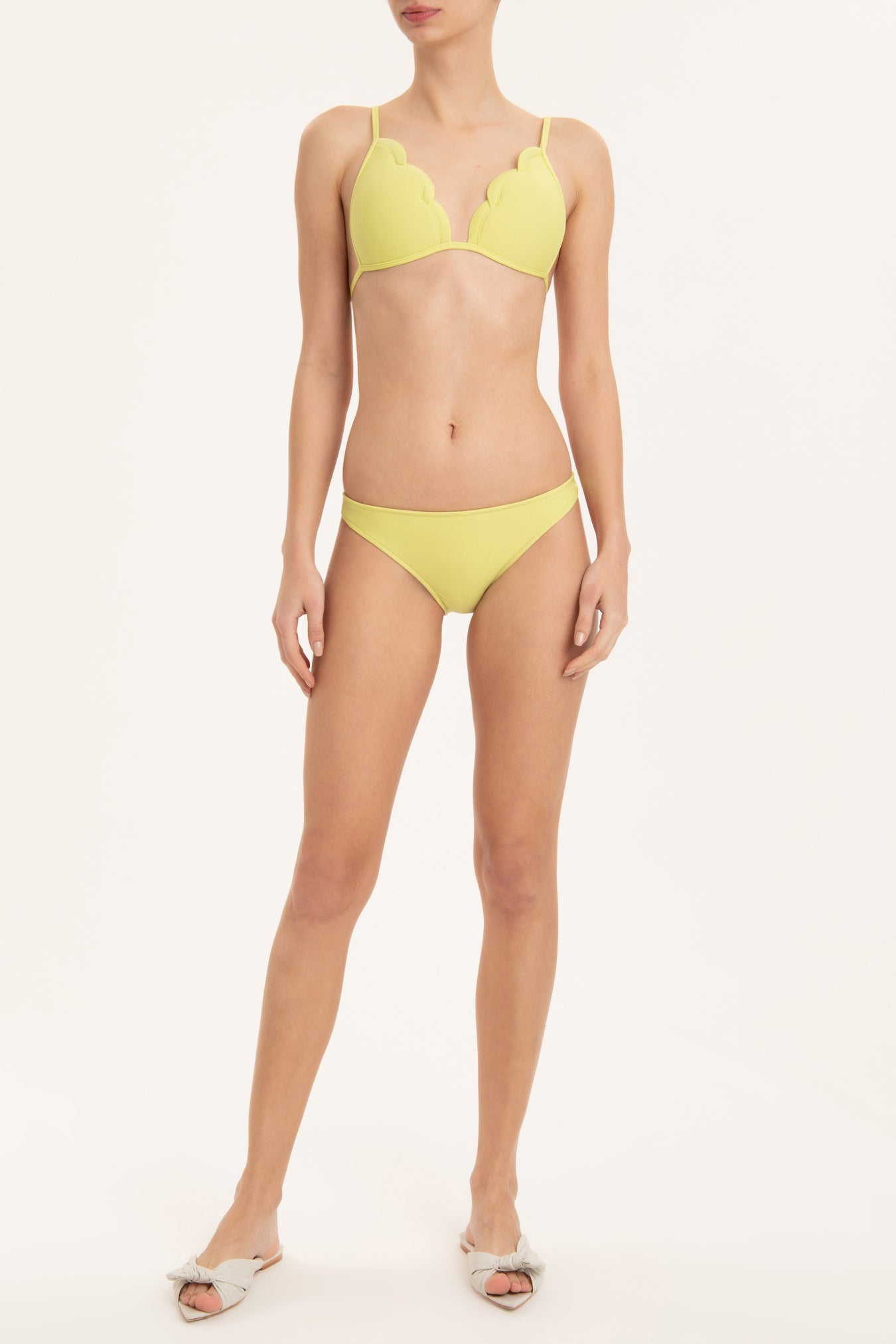 Solid Citrus Bikini With Straps Front