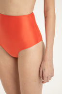 Solid Coral Hot Pants Bandeau Bikini Bottom Detail