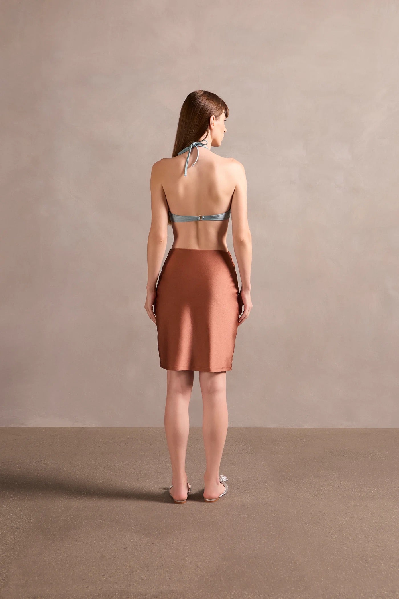 Solid Cut-Out Short Dress Back