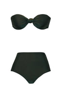 Solid Green Hot Pants Bandeau Bikini Product