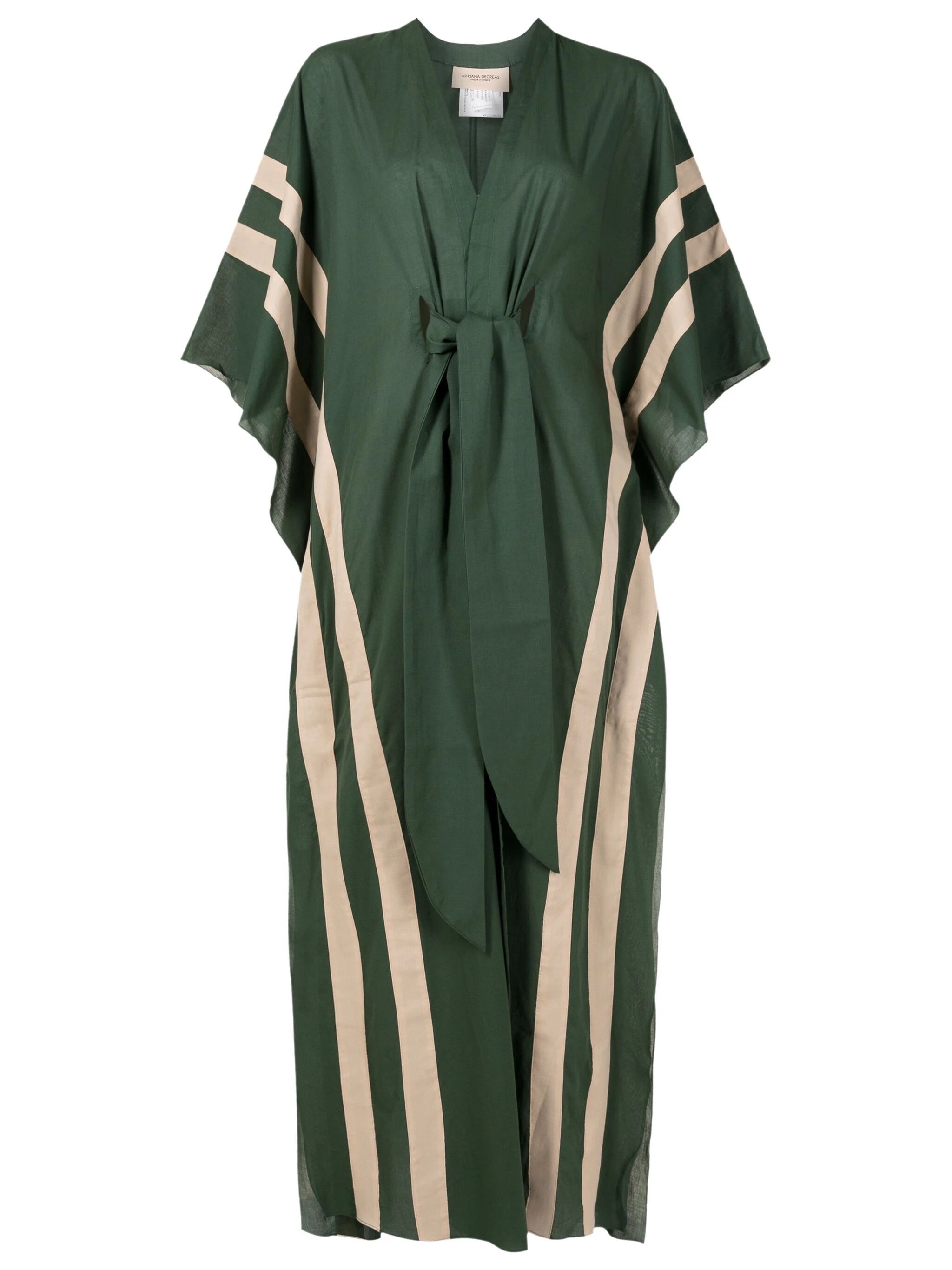 Solid Green Long Kaftan With Sash Product