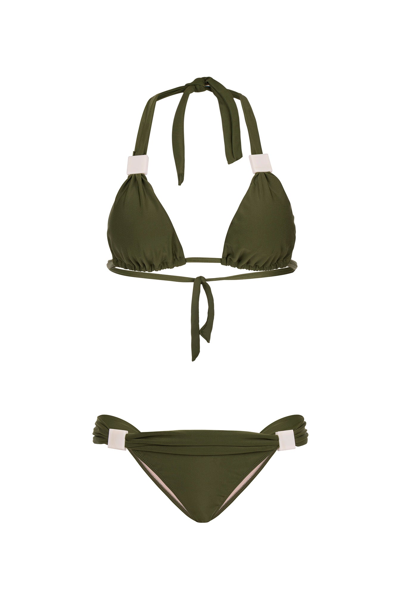 Solid Green Long Triangle Bikini Product