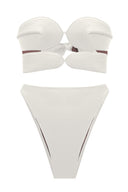 Solid High-leg Matelasse Bikini Off White Product