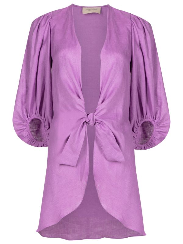 Solid Light Purple Shirt with Voluminous Sleeves Product