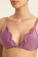 Solid Lilac Bikini With Straps Detail