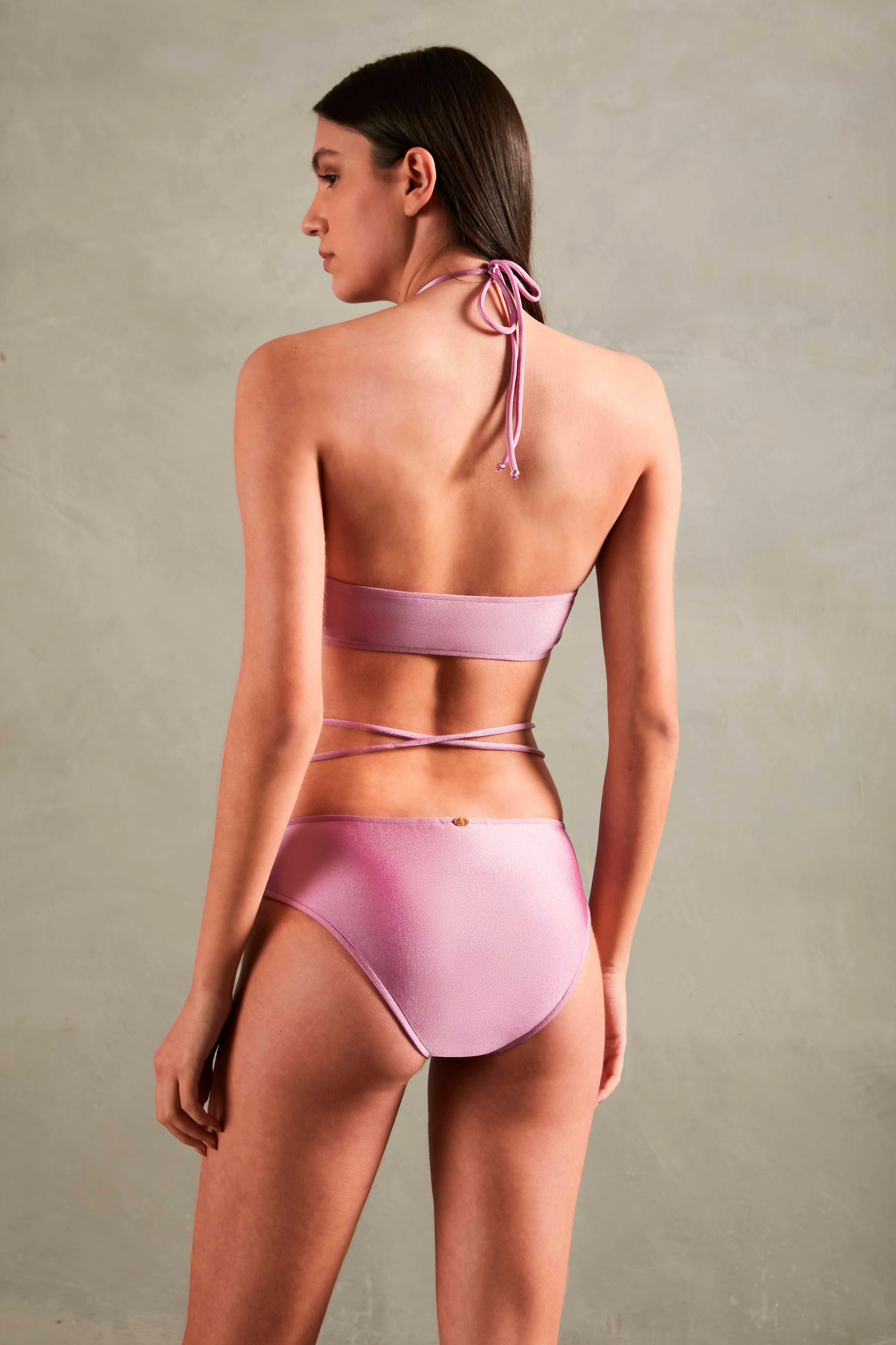 Solid Lilac Wraparound Bikini Back