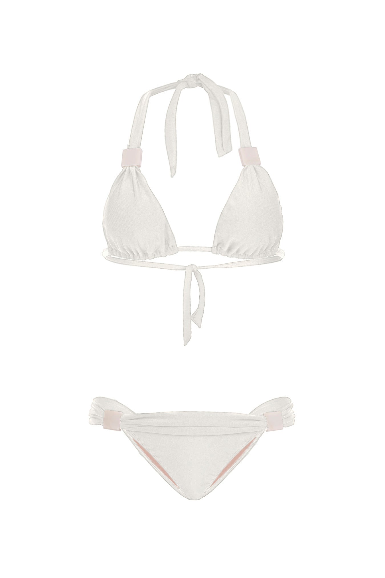 Solid Off White Long Triangle Bikini Product