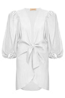 Solid Off White Shirt With Voluminous Sleeves Product