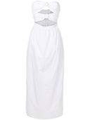 Solid Off White Strapless Double-Knot Long Dress Product