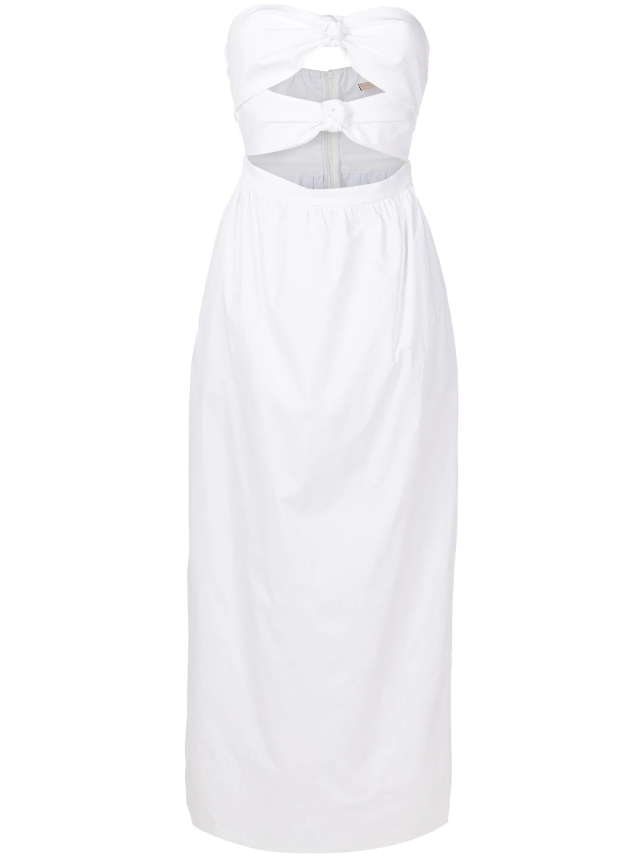 Solid Off White Strapless Double-Knot Long Dress Product