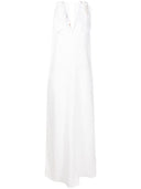 Solid Off White Straps Long Dress Product