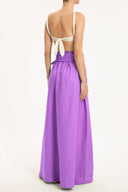 Solid Ruffled Long Skirt Back