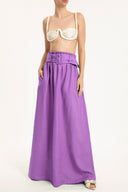 Solid Ruffled Long Skirt Front
