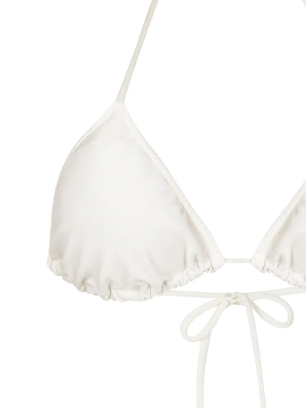 Solid Seashell Off-White Triangle Bikini Top