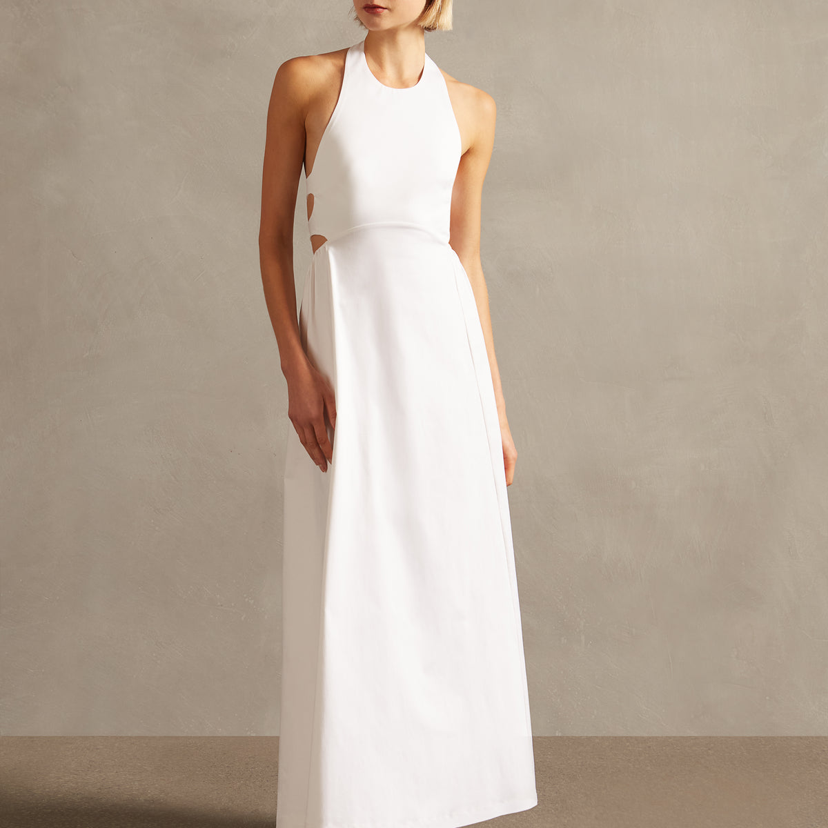 slim fit dress slacks Rylee Solid Halter Neck Maxi Dress