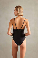 Timeless Black Frilled Swimsuit Back