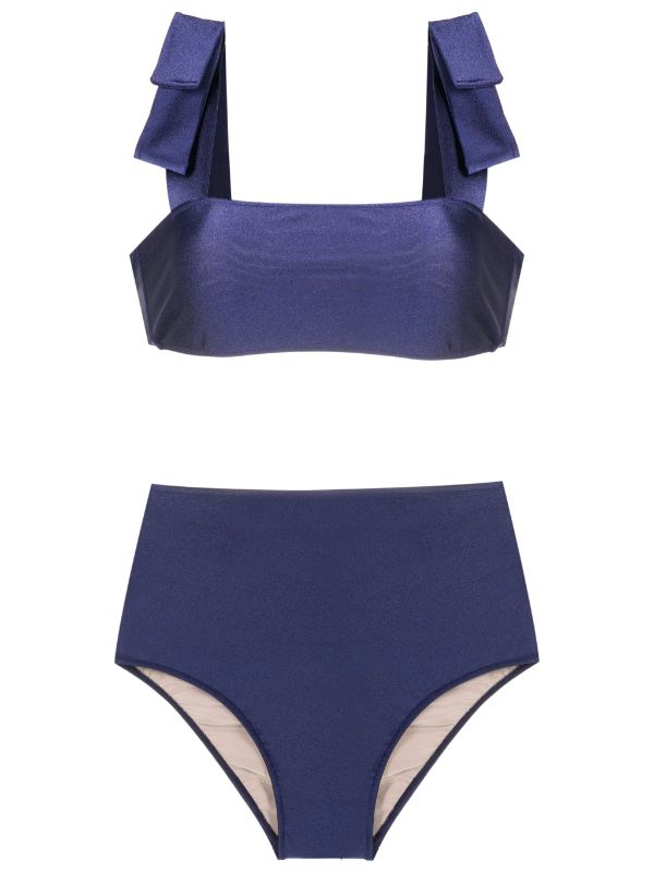 Timeless Navy High-Waisted Bikini With Straps Product
