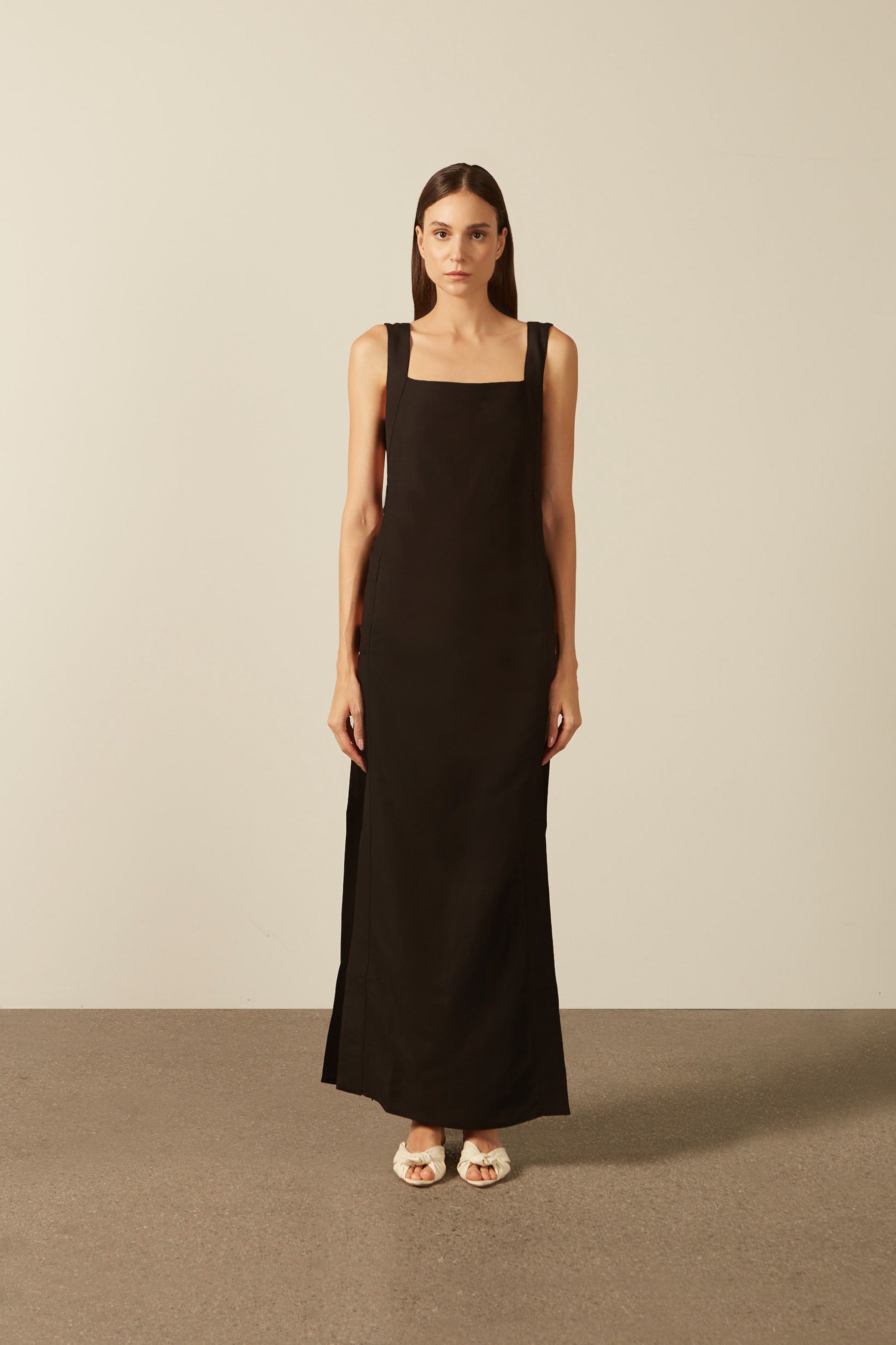 Solid Long Dress With Open Sides