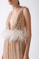 Pois Plunge-Neck Long Dress