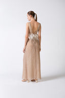 Pois Plunge-Neck Long Dress
