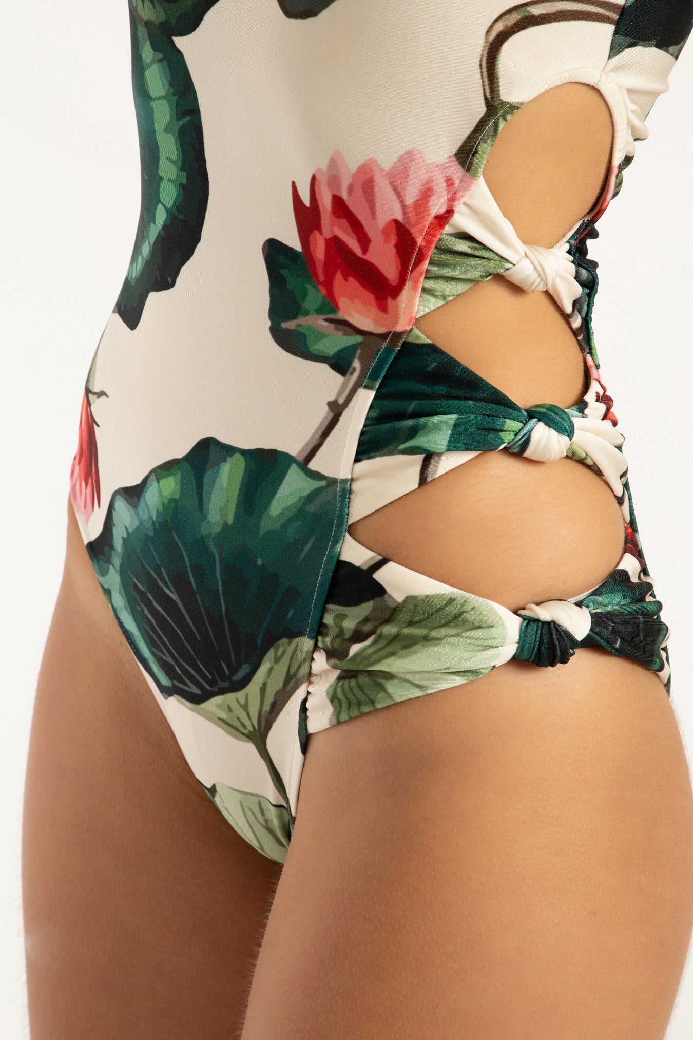 Victoria Regia Strapless Cut-Out Swimsuit Detail