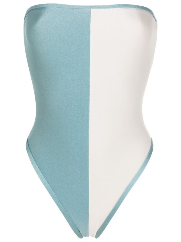 Vintage Orchid Bicolor Strapless Swimsuit Blue and Off White Product