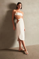 Vintage Orchid Solid Cut-Out Midi Skirt Front Side