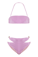 Vintage Orchid Solid High-Waisted Cut-Out Bikini Purple Product