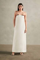 Vintage Orchid Solid Straps Long Dress Off White Front