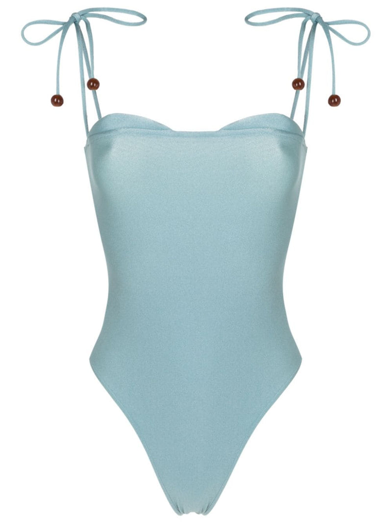 Vintage Orchid Solid Straps Swimsuit Blue Product