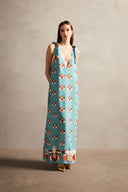 Vintage Orchid Straps Long Dress Front