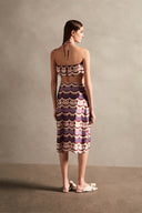 Vintage Waves Halterneck Bikini With Skirt Back