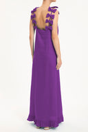 Fantasy Solid Long Dress with Bows