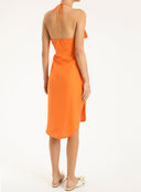 Fantasy Solid Asymmetric Short Dress with Bow