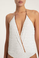 Leopard Detail Sequin Bodysuit