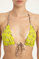 Hemp Leopard Print Detail Long Triangle Bikini