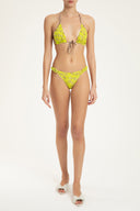 Hemp Leopard Print Detail Long Triangle Bikini