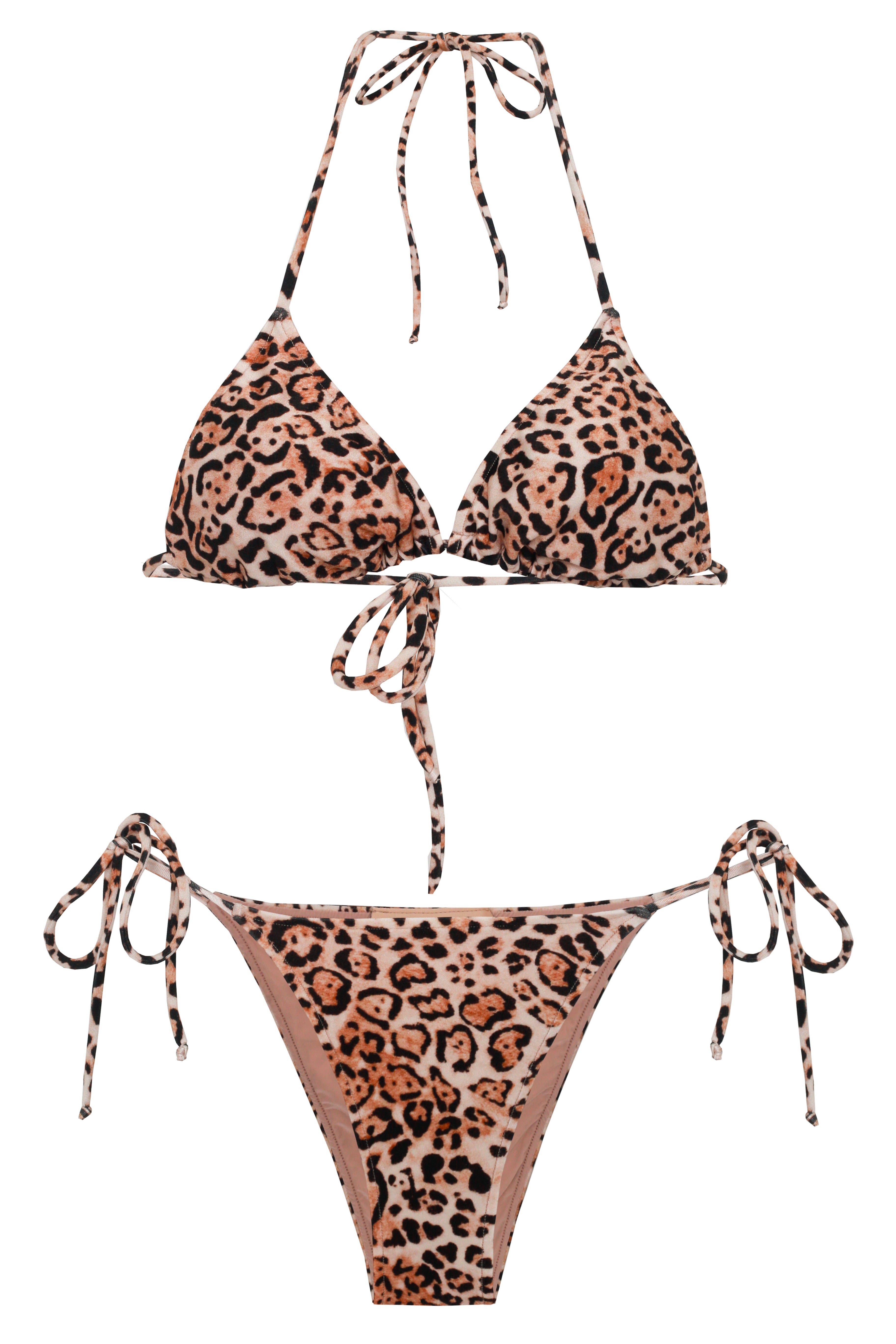 Leopard Triangle Bikini With Side Ties – Adriana Degreas International